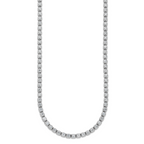 Sterling Shimmer Sterling Silver Rhodium-plated Bezel Set 2.5mm CZ 125 Stone 20 inch Necklace