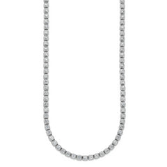 Sterling Shimmer Sterling Silver Rhodium-plated Bezel Set 2.5mm CZ 125 Stone 20 inch Necklace