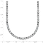 Sterling Shimmer Sterling Silver Rhodium-plated Bezel Set 2.5mm CZ 125 Stone 20 inch Necklace