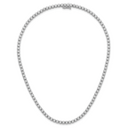 Sterling Shimmer Sterling Silver Rhodium-plated Bezel Set 2.5mm CZ 106 Stone 17 inch Necklace