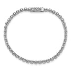 Sterling Shimmer Sterling Silver Rhodium-plated Bezel Set 2.5mm CZ 45 Stone 7 inch Bracelet