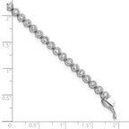 Sterling Shimmer Sterling Silver Rhodium-plated Bezel Set 2.5mm CZ 45 Stone 7 inch Bracelet