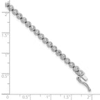 Sterling Shimmer Sterling Silver Rhodium-plated Bezel Set 2.5mm CZ 55 Stone 8 inch Bracelet