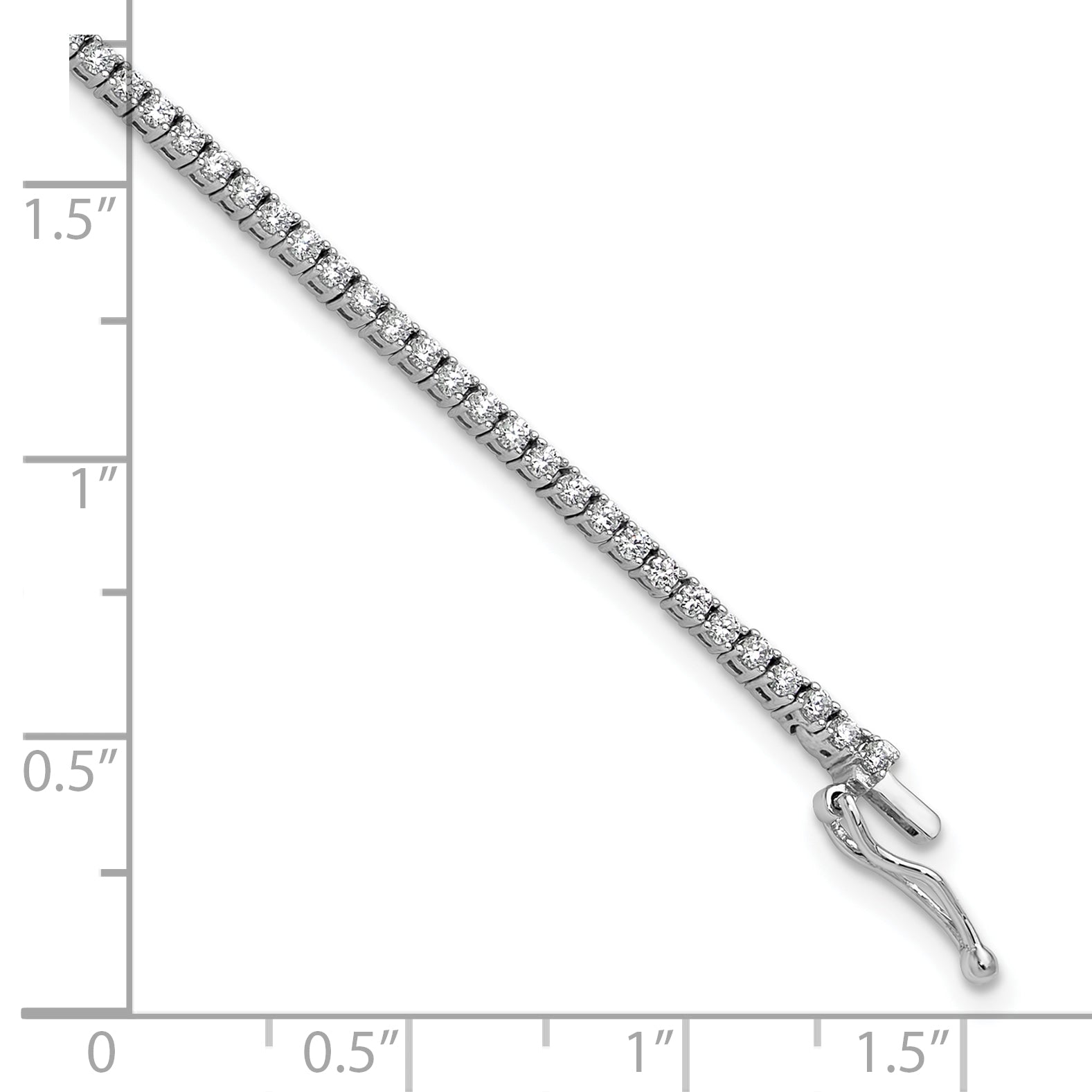 Sterling Shimmer Sterling Silver Rhodium-plated 1.5mm CZ 109 Stone 8 inch Bracelet