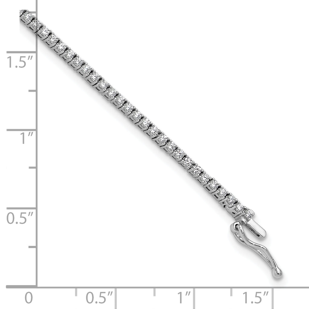 Sterling Shimmer Sterling Silver Rhodium-plated 1.5mm CZ 109 Stone 8 inch Bracelet