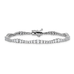 Sterling Shimmer Sterling Silver Rhodium-plated CZ 79 Stone 7 inch Bracelet