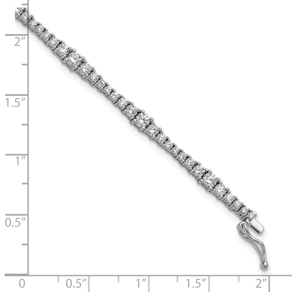 Sterling Shimmer Sterling Silver Rhodium-plated CZ 79 Stone 7 inch Bracelet