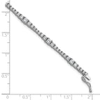 Sterling Shimmer Sterling Silver Rhodium-plated CZ 79 Stone 7 inch Bracelet