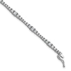 Sterling Shimmer Sterling Silver Rhodium-plated CZ 79 Stone 7 inch Bracelet