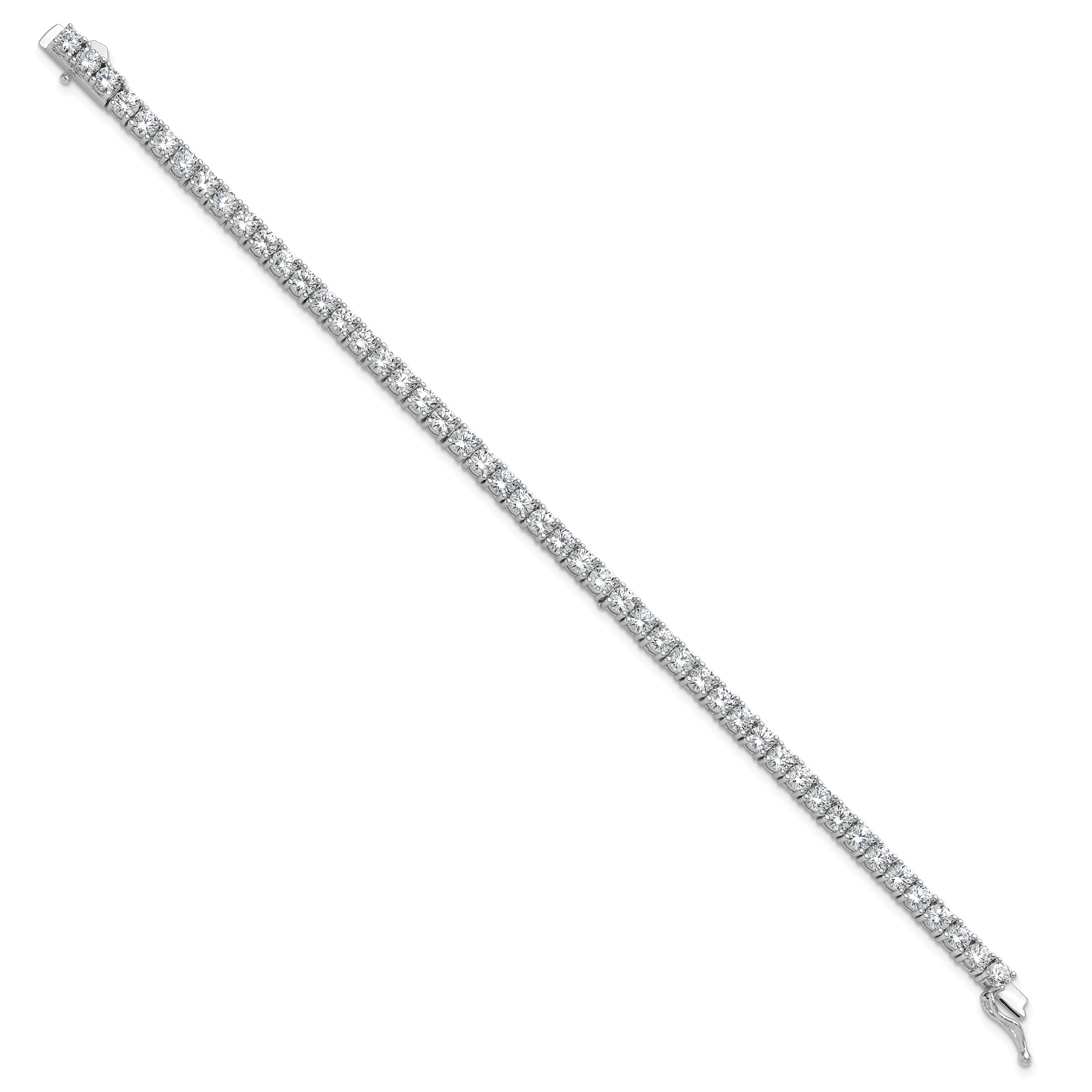 Sterling Shimmer Sterling Silver Rhodium-plated 3.5mm CZ 48 Stone 7 inch Bracelet Secondary image