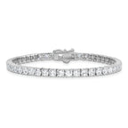 Sterling Shimmer Sterling Silver Rhodium-plated 3.5mm CZ 48 Stone 7 inch Bracelet