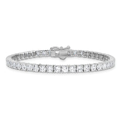 Sterling Shimmer Sterling Silver Rhodium-plated 3.5mm CZ 48 Stone 7 inch Bracelet