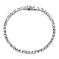 Sterling Shimmer Sterling Silver Rhodium-plated 3.5mm CZ 48 Stone 7 inch Bracelet