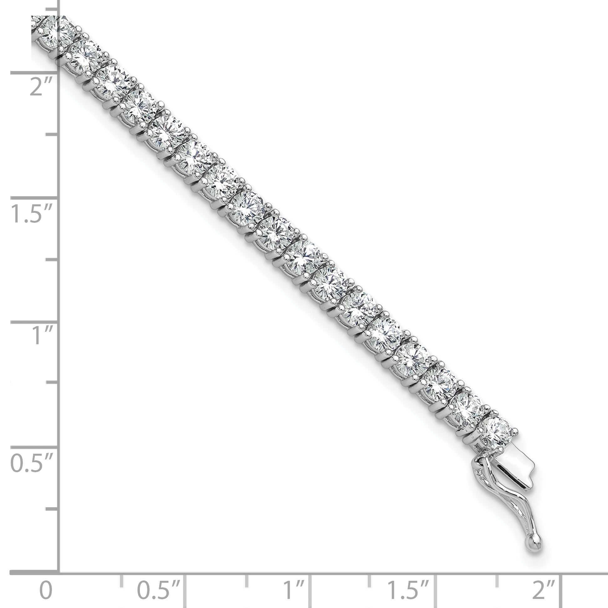 Sterling Shimmer Sterling Silver Rhodium-plated 3.5mm CZ 48 Stone 7 inch Bracelet