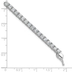 Sterling Shimmer Sterling Silver Rhodium-plated 3.5mm CZ 48 Stone 7 inch Bracelet
