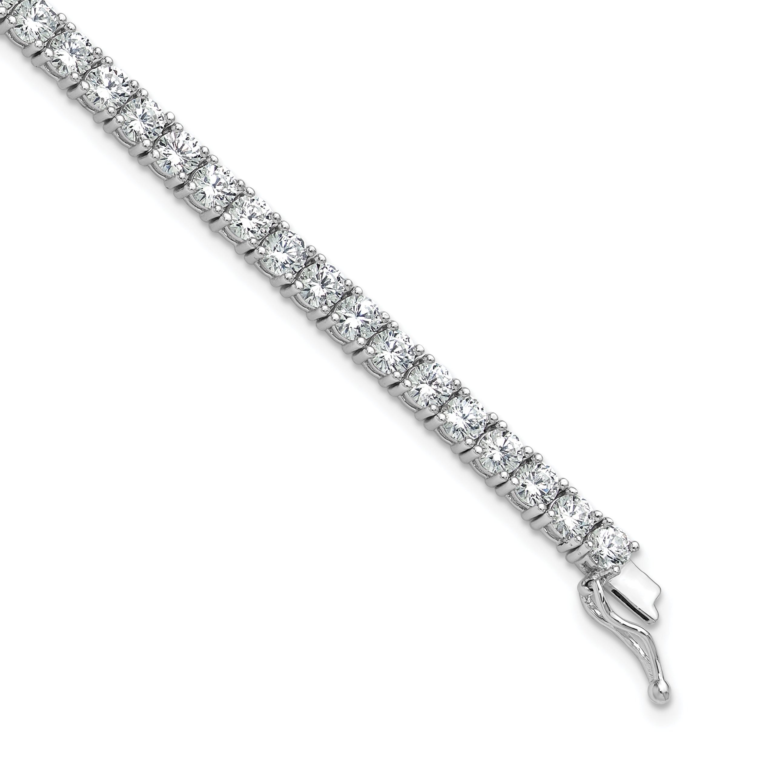 Sterling Shimmer Sterling Silver Rhodium-plated 3.5mm CZ 48 Stone 7 inch Bracelet Main image