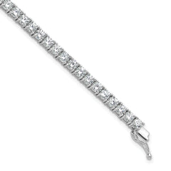 Sterling Shimmer Sterling Silver Rhodium-plated 3.5mm CZ 48 Stone 7 inch Bracelet
