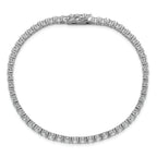 Sterling Shimmer Sterling Silver Rhodium-plated 3.5mm CZ 54 Stone 8 inch Bracelet