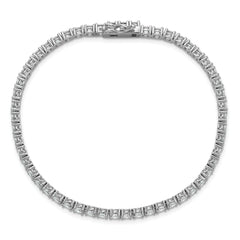 Sterling Shimmer Sterling Silver Rhodium-plated 3.5mm CZ 54 Stone 8 inch Bracelet