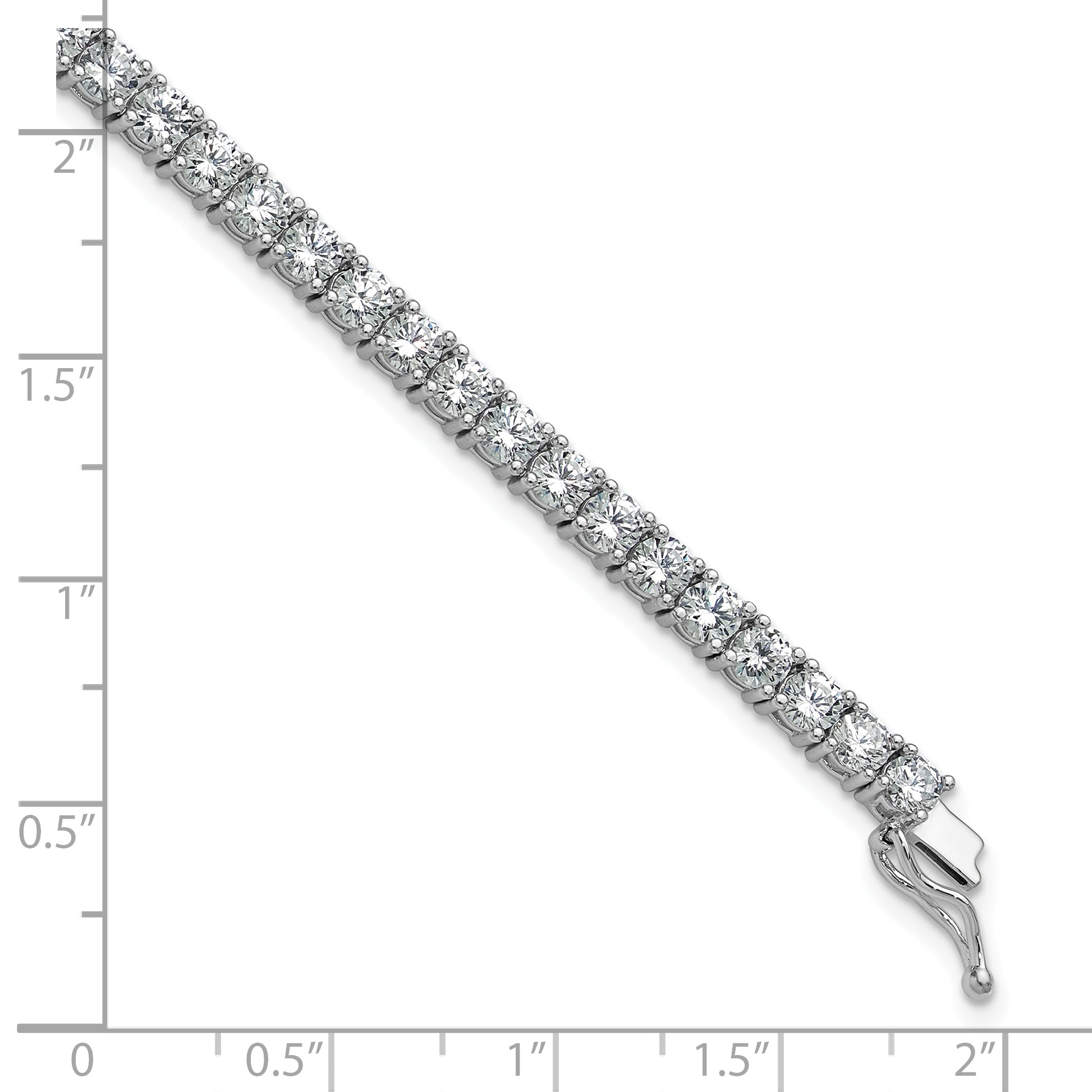 Sterling Shimmer Sterling Silver Rhodium-plated 3.5mm CZ 54 Stone 8 inch Bracelet
