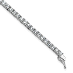 Sterling Shimmer Sterling Silver Rhodium-plated 3.5mm CZ 54 Stone 8 inch Bracelet