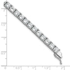 Sterling Shimmer Sterling Silver Rhodium-plated 5mm CZ 34 Stone 7 inch Bracelet