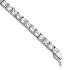 Sterling Shimmer Sterling Silver Rhodium-plated 5mm CZ 34 Stone 7 inch Bracelet