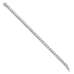 Sterling Shimmer Sterling Silver Rhodium-plated 5mm CZ 39 Stone 8 inch Bracelet