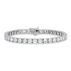 Sterling Shimmer Sterling Silver Rhodium-plated 5mm CZ 39 Stone 8 inch Bracelet
