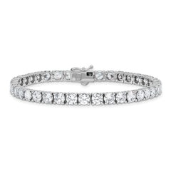 Sterling Shimmer Sterling Silver Rhodium-plated 5mm CZ 39 Stone 8 inch Bracelet