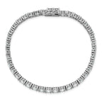 Sterling Shimmer Sterling Silver Rhodium-plated 5mm CZ 39 Stone 8 inch Bracelet