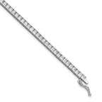 Sterling Shimmer Sterling Silver Rhodium-plated Square 2mm x 2mm CZ 74 Stone 7 inch Bracelet