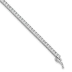 Sterling Shimmer Sterling Silver Rhodium-plated Square 3mm x 3mm CZ 86 Stone 8 inch Bracelet