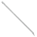 Sterling Shimmer Sterling Silver Rhodium-plated Square 3mm x 3mm CZ 53 Stone 7 inch Bracelet