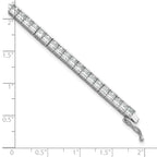 Sterling Shimmer Sterling Silver Rhodium-plated Square 3mm x 3mm CZ 53 Stone 7 inch Bracelet