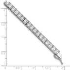 Sterling Shimmer Sterling Silver Rhodium-plated Square 3.5mm x 3.5mm CZ 46 Stone 7 inch Bracelet