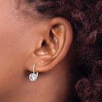 Sterling Silver Rhodium-Plated 5.5mm Cubic Zirconia Leverback Earrings