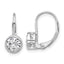 Sterling Silver Rhodium-Plated 5.5mm Cubic Zirconia Leverback Earrings