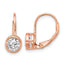 Sterling Shimmer Sterling Silver Rose-tone Flash Rose-gold Plated 5.5mm CZ Leverback Earrings