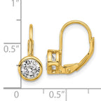 Sterling Shimmer Sterling Silver Gold-tone Flash-gold Plated 5.5mm CZ 2 Stone Leverback Earrings