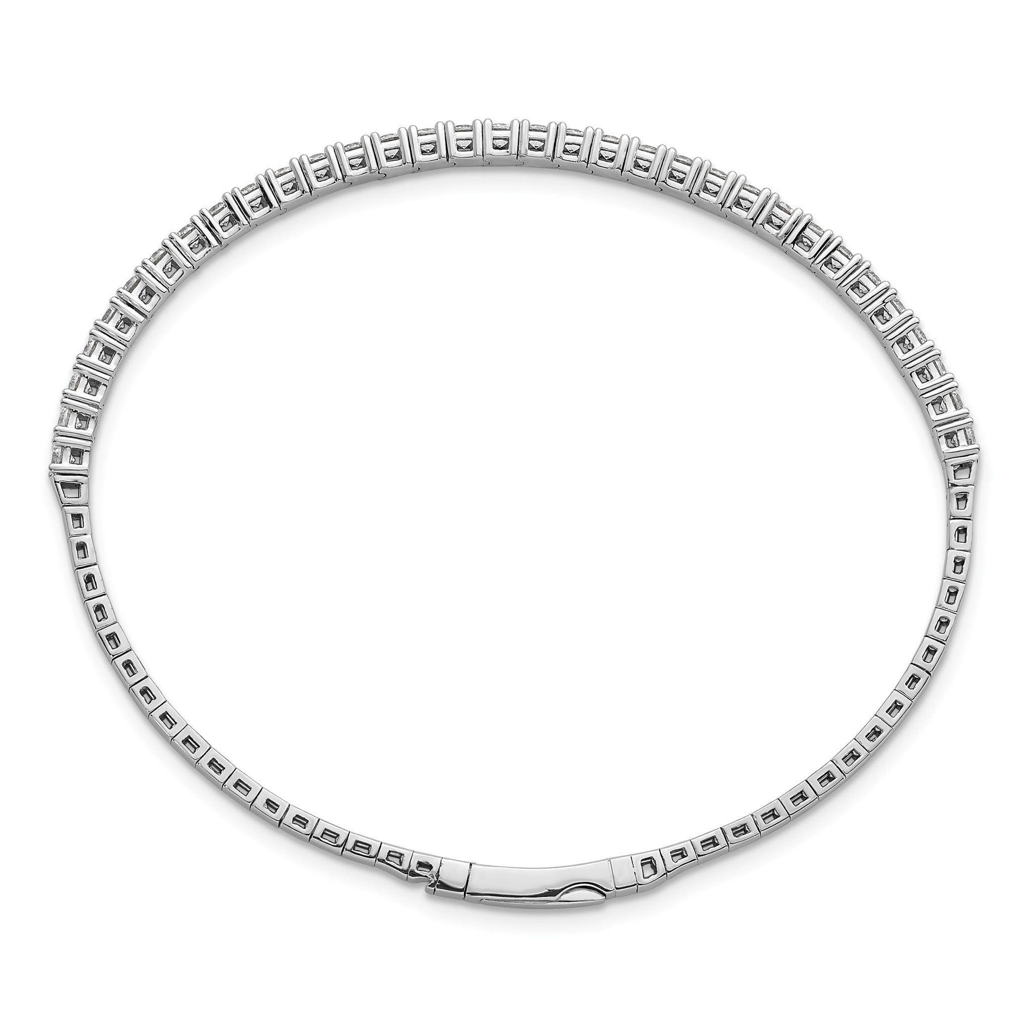 33-Stone Cubic Zirconia Flexible Bangle Bracelet in Sterling Silver Secondary image