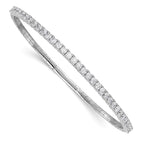33-Stone Cubic Zirconia Flexible Bangle Bracelet in Sterling Silver - Sophia Jewelers