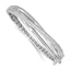Three-Row Cubic Zirconia Bangle Bracelet in Sterling Silver, Hinged - Sophia Jewelers