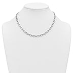 165-Stone Cubic Zirconia Paperclip Necklace in Sterling Silver, 17in - Sophia Jewelers