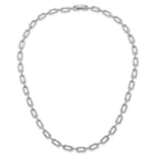 165-Stone Cubic Zirconia Paperclip Necklace in Sterling Silver, 17in - Sophia Jewelers
