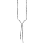 100-Stone Cubic Zirconia Drop Necklace in Sterling Silver, 17 Inch - Sophia Jewelers