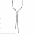 100-Stone Cubic Zirconia Drop Necklace in Sterling Silver, 17 Inch - Sophia Jewelers