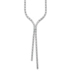 100-Stone Cubic Zirconia Drop Necklace in Sterling Silver, 17 Inch - Sophia Jewelers