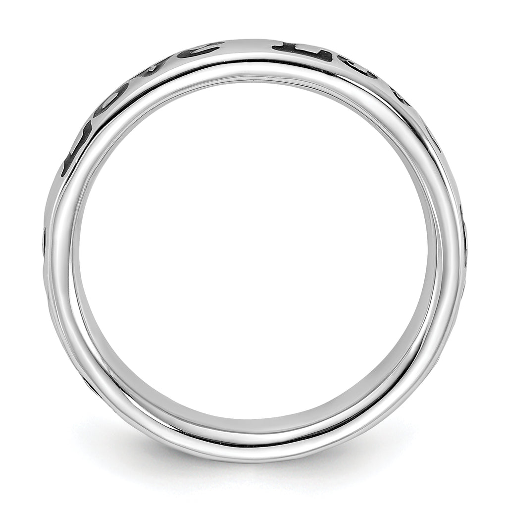 Sterling Silver Stackable Expressions Polished Enameled Love Ring