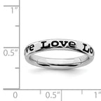 Sterling Silver Stackable Expressions Polished Enameled Love Ring